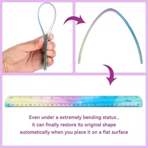 30cm Flexible Straight Pastel Shatterproof Ruler For Kids Students Office Stationery Bendable Design For Comfort Durability