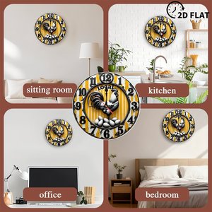 Round Wooden Wall <b>Clock</b> 25x25Cm Silent Non Ticking Creative Office Meeting Room Decor <b>Clock</b> - Product Image 5