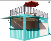 Stand mobile préfabriqué de luxe personnalisé pour café et snack-bar, conteneur plat 40FT/20FT, idéal pour événements éphémères