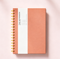 Cuaderno Espiral A5 de PU Suave al Tacto, 100 Hojas de Papel Grueso Rayado, Encuadernación con Alambre Dorado, Diario, Cuaderno de Escritura para Oficina y Escuela