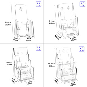 Espositore Multilivello per Volantini A4 A5 A6, Supporto in Plastica Trasparente per Menu e Brochure da Banco per Riviste - Product Image 5