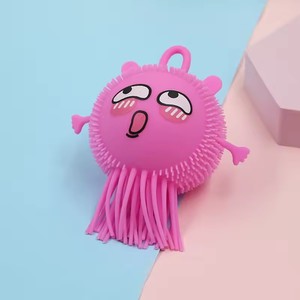 Jincan Macaron Colorful TPR Octopus LED <b>Glitter</b> Aquarium Animals Cute Smile Anti-Stress Toy 15x10cm Boys Girls Anxiety Relief - Product Image 5