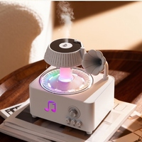 Diffuseur d'huiles essentielles en forme de goutte de pluie, design phonographe, diffuseur d'aromathérapie avec lumière nocturne, fabrication sous marque privée