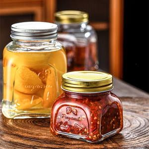 Frasco de Vidrio de 750 ml (25.4 oz) con Tapa de Aluminio, Hermético, <span class=keywords><strong>para</strong></span> Conservas, Alimentos Enlatados, Mermelada, Especias, con Tapa de Madera <span class=keywords><strong>para</strong></span> Velas - Product Image 3