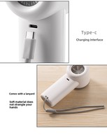 N603 Ventilateur turbo portable rechargeable Mini ventilateur électrique portatif à affichage numérique 5V pour l'extérieur, la voiture, la maison, l'hôtel Cinq options éoliennes