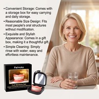 Kit de prothèses dentaires complètes naturelles, fonctionnelles et confortables, avec miroir et boîte de rangement