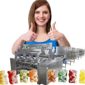 Automatic Muti-vitamins Star Bear Soft Pectin Gelatin Gummy Candy Depositing Line Candy Making Machine