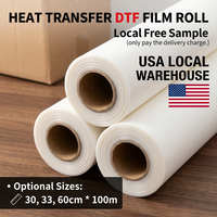 Rouleau de film de transfert DTF de qualité supérieure 13 pouces x 328 pieds, double face, facile à décoller, pour transferts sur tissu