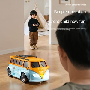 Modelo Diecast 2,4 Ghz Rc Mini coche <span class=keywords><strong>Control</strong></span> <span class=keywords><strong>remoto</strong></span> Rc Mini Van Bus T1 eléctrico Vintage escritorio Drift Robot coche camión - Product Image 3