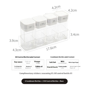 Yimijia Pack unique d'outils en plastique pour herbes et épices Fournitures <span class=keywords><strong>de</strong></span> cuisine Pack combiné Bouteille d'huile et bouteille <span class=keywords><strong>de</strong></span> stockage <span class=keywords><strong>de</strong></span> sel - Product Image 6