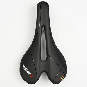Selle de vélo TOSEEK avec revêtement en cuir microfibre et base en composite de <span class=keywords><strong>nylon</strong></span> renforcé, plus rails de 7x7 mm pour un confort physiologique - Product Image 1