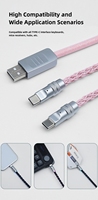 Câble de clavier 8K, clavier et souris USB double TYPE-C, éclairage RGB, ordinateur de jeu, clavier à touches magnétiques, câble de données