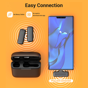 J33 2.4G Không Dây Stereo Lavalier <span class=keywords><strong>Microphone</strong></span> Với Sạc Trường Hợp Đối Với Cuộc Phỏng Vấn Trực Tiếp Ngoài Trời Mini Tiếng Ồn Hủy Bỏ Ve Áo Mic - Product Image 3