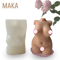 M419 3D Wax Nude Torse Bougie Moules Plâtre Graisse Femme Buste Silicone Soja Wax Curvy Plomb Femme Corps Silicone Bougie Moule