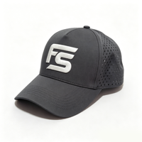 Custom 5 Panel Gorras Snapback Trucker Cap Laser-boring Nylon Perforado Performance Hat con parche de goma