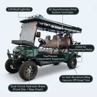 Carrito de Golf Eléctrico de 6 Plazas, Homologado para Circular por la Calle, con Motor de CA de 4.0kW, Batería de Litio de 72V 120ah, para Campos de Golf