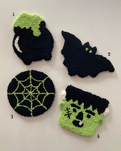 Remise chaude À La Main Fantôme Citrouille Motif Halloween Décorations De Fête Poinçon Aiguille Tasse Tapis Artisanat Dessous De Verre Coffret Cadeau - Product Image 3
