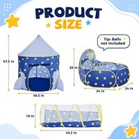 Regalos Perfectos para Niños, Casa de Juegos Infantil con Temática Espacial, Juego de 3 Piezas, Carpa de Juegos para Niños, Diversión Interior y Exterior para Bebés y Niños