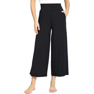 Pantalon palazzo ample en viscose de bambou personnalisé, taille haute avec poches, pantalon de yoga fluide pour femmes - Product Image 4