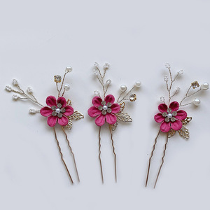 Barrette à cheveux en forme de U en cuir bleu <span class=keywords><strong>frais</strong></span> et perles, style Europe et Amérique, collection 2026, accessoire de coiffure, vente directe usine - Product Image 6