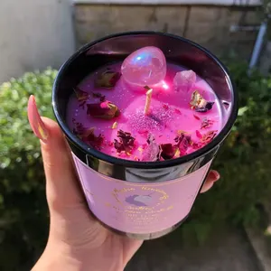 Bougies en cristal de guérison parfumées de luxe faites à la cire de soja populaire faite à la main