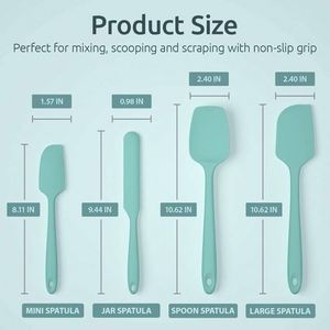 <b>Silicone</b> Spatula Set Heat Resistant <b>Silicone</b> Tools for Cooking <b>Baking</b> & Mixing Non Stick Spatular With Stainless Steel Core - Product Image 2