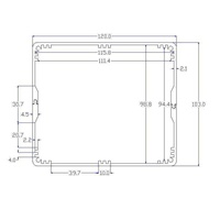 Boîtier de projet en aluminium sur mesure 100*120*103mm, coque fendue, quatre vis à tête fraisée, corps argenté lisse