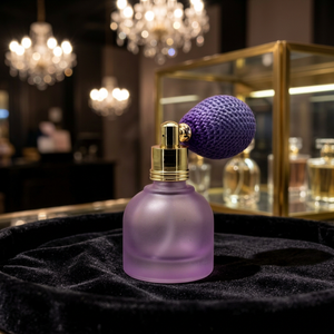 Botella de Perfume de Vidrio Morado Esmerilado Estilo Retro Francés, Atomizador de Vidrio Esmerilado Multicolor, Botella Recargable para Hombres y Mujeres - Product Image 2
