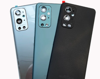 Coque arrière en verre pour téléphone portable OnePlus 9 Pro avec autocollant de lentille de caméra intégré – Boîtier de protection de batterie