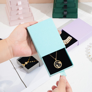 Custom Logo White Thick Cardboard Paper Sliding Jewelry Packaging <b>Box</b> <b>Gift</b> <b>Box</b> for <b>Earrings</b> Ring Necklace Bracelet - Product Image 5