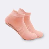 Chaussettes de yoga et de Pilates antidérapantes en coton 200N ultra premium pour femmes - Chaussettes respirantes avec grip en silicone pour barre, fitness et entraînement, coupe basse