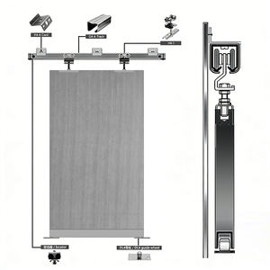 Rouleau de porte coulissante moderne en nylon et plastique à 4 roues, rouleau de porte pliante en acier avec installation par vis - Product Image 3