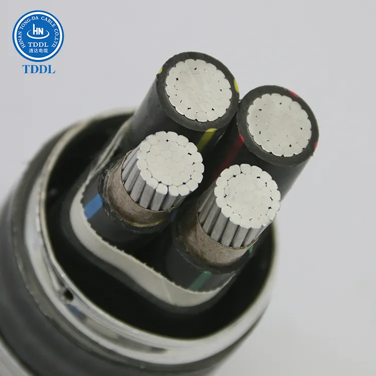 High quality 4 core copper conductor AWG YJV 0.6 to 1kv XLPE insulated low voltage power cable