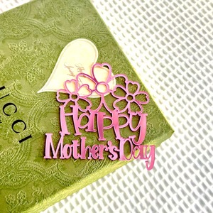 Venta caliente acrílico <span class=keywords><strong>flores</strong></span> pastel Topper excelente Celebración del Día de la madre decoraciones mariposa amor mamá diseño - Product Image 2