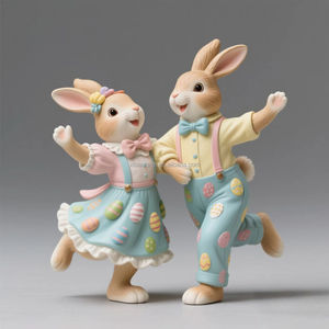 2026 नए प्यारे ईस्टर खरगोश नृत्य जीवन मूर्तिकला आभूषण xibio निर्माता अनुकूलित थोक घर आंगन - Product Image 2