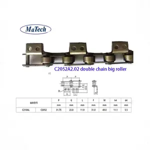 Double Pitch Chain Edelstahl Custom 25h 80h 45 Tage für C2060h Rollenkette für Grain Transporter Custom ized