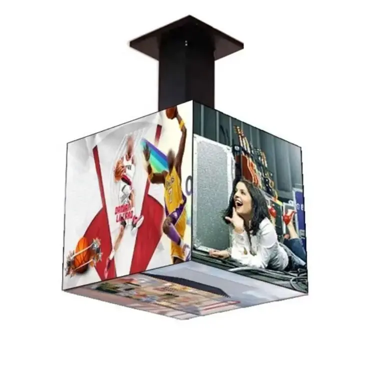 Pantalla LED 3D P2.5/P3/P3.91/P4 Cubo de Caja Mágica Pantalla LED 4 lados 5 Personalización Super Market Pantalla táctil interior Colores completos