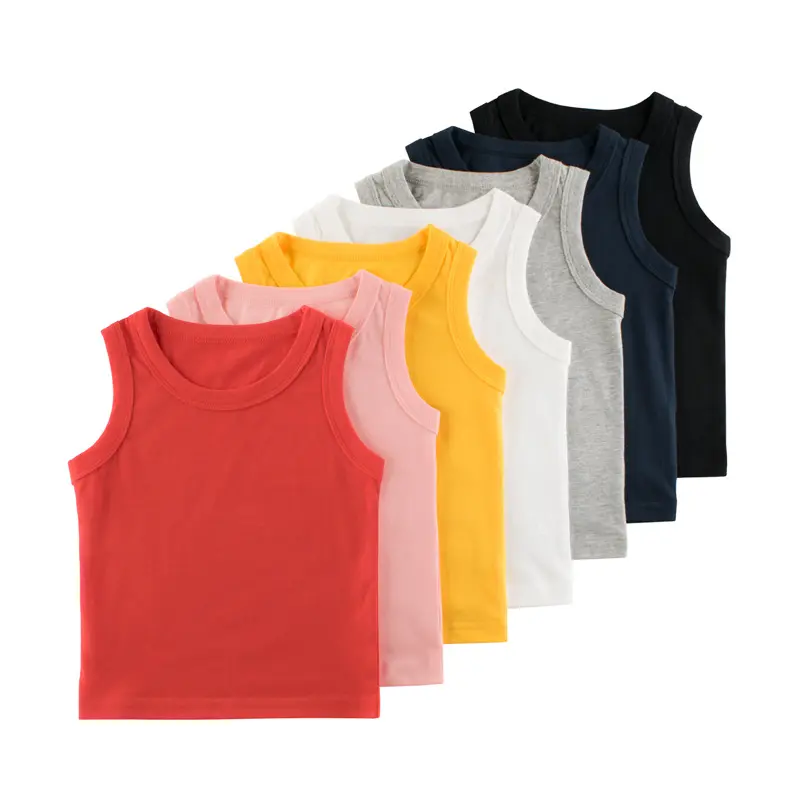 2022 Summer Hot Sale Baby Vest Simple Design Kids Unisex Cotton Sleeveless Vest O-neck Children's Clothes