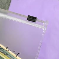 Bolsa de sellado con logotipo de impresión personalizada, cierre de cremallera pequeño, plástico esmerilado, PVC, con cremallera para embalaje de joyería