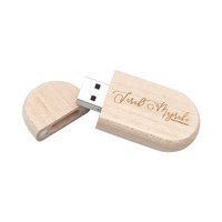 Jaster YONANSON — clé USB ovale en bois personnalisable, idéal pour stockage de données, Logo personnalisé, vente en gros, disque Flash