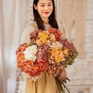 ดอกไฮเดรนเยียประดิษฐ์ CallaFloral ก้านเดี่ยว สีเหลือง ส้ม ชมพู ม่วง ทำจากโพลีเอสเตอร์ สำหรับตกแต่งงานแต่งงานภายในอาคาร - Product Image 1