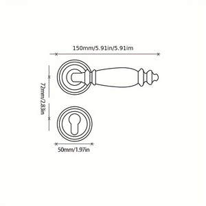 Maniglia per Porta in Lega di Zinco Stile Europeo con Finitura in Ceramica, Maniglia Moderna Separata per <span class=keywords><strong>Porte</strong></span> <span class=keywords><strong>Interne</strong></span> in Legno da 35-45mm - Product Image 5