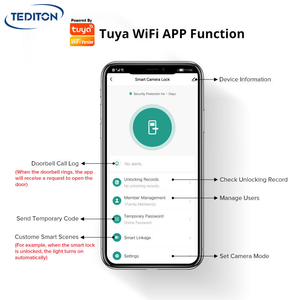 Cửa trước khóa Bộ ổ khóa các nhà sản xuất kết nối với điện cơ mã chống trộm tuya wifi thông minh điện tử hệ thống RFID - Product Image 4