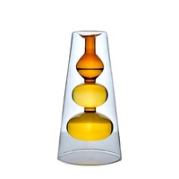 Bouteille en verre à double paroi colorée créative pour centres de table Vase en verre coloré de mariage pour la décoration de la maison