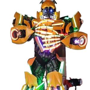 Prezzo basso prezzo a buon mercato abiti Robot alti 2.7 M di buona qualità realistico dimensione umana LED spettacolo notturno Robot Costume - Product Image 1