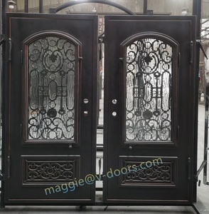 Chúng tôi bán buôn tùy chỉnh cửa sắt rèn thép chính đôi bên ngoài cửa - Product Image 2