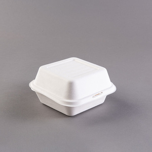 Biểu tượng tùy chỉnh 6x6 Burger hộp vỏ sò <span class=keywords><strong>Hamburger</strong></span> container mía dùng một lần Burger hộp vỏ sò - Product Image 6