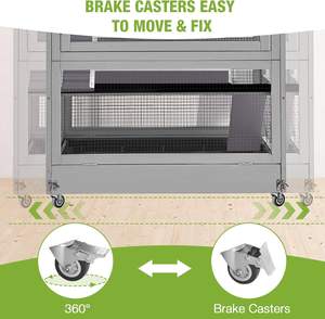 Grande Gabbia per Cincillà a <span class=keywords><strong>4</strong></span> Livelli, Casetta in Legno per Furetti, Resistente ai Morsi, con Ruote Frenanti, Spostabile per Criceti, Ratti, Gerbilli - Product Image 2