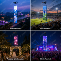 Écran LED Volant P25 Créatif pour Affichage Aérien 5000cd 3840Hz 1080P pour Événements Extérieurs - Haute Luminosité Lisible en Plein Soleil avec CMS Intégré