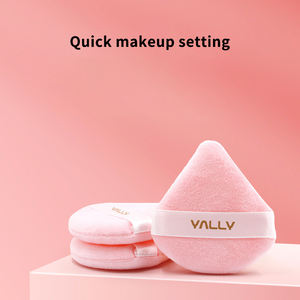 Esponja de maquillaje de dedo triangular rosa con logotipo personalizado, esponja de polvo cosmético con diseño personalizado - Product Image 3